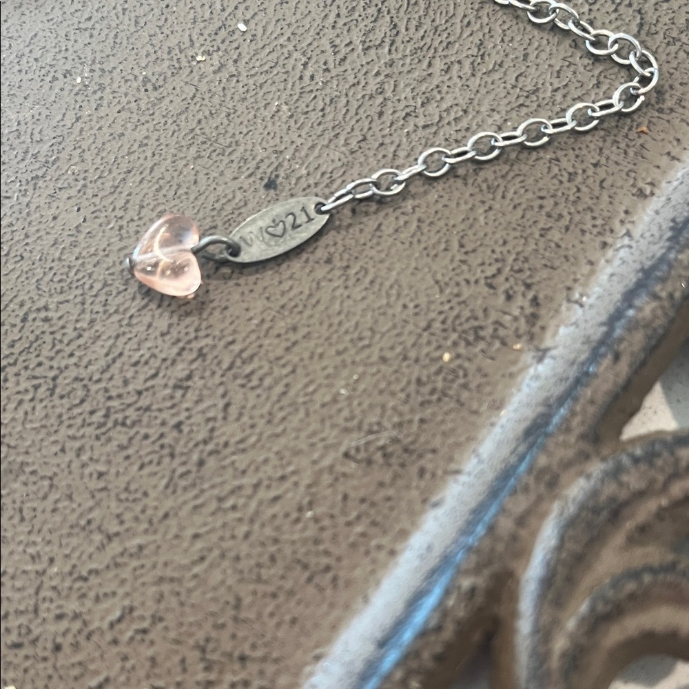 Chic Silver Necklace with Purple and Pink Gemstone - Picture 4 of 4